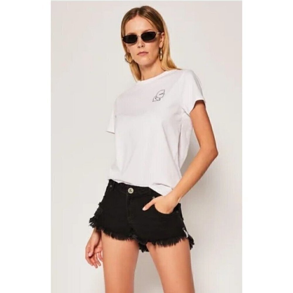 New One Teaspoon Black Dukes Denim Shorts Womens 24 Cutoffs